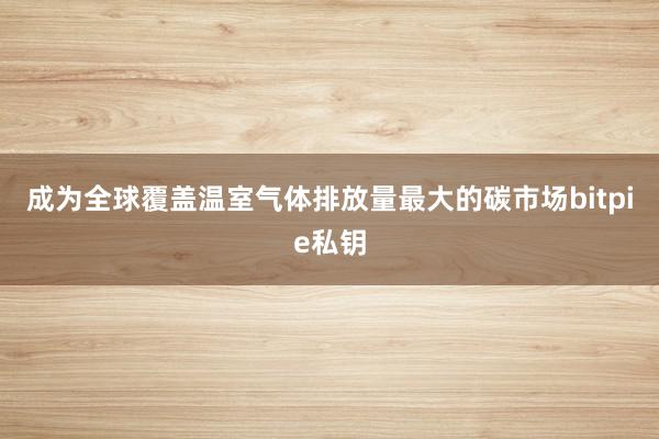 成为全球覆盖温室气体排放量最大的碳市场bitpie私钥