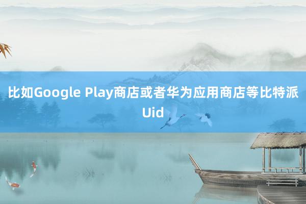 比如Google Play商店或者华为应用商店等比特派Uid