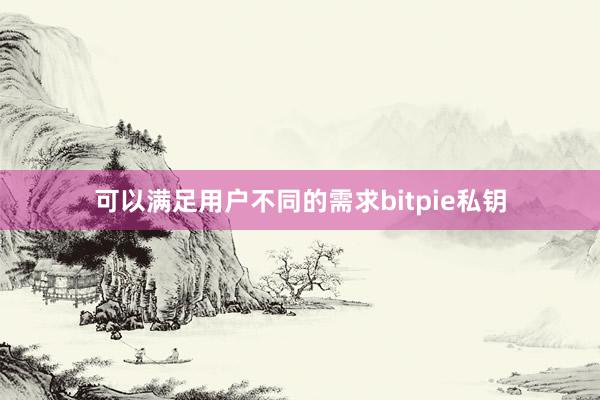 可以满足用户不同的需求bitpie私钥