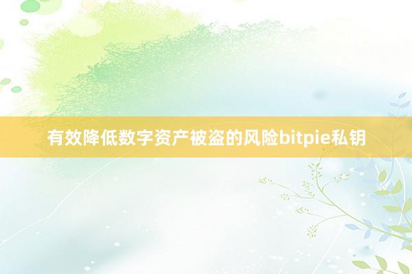 有效降低数字资产被盗的风险bitpie私钥