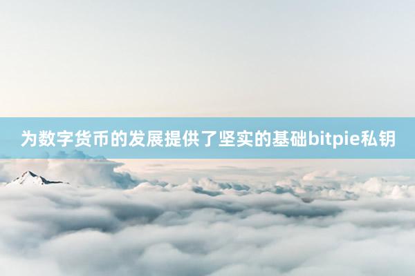 为数字货币的发展提供了坚实的基础bitpie私钥