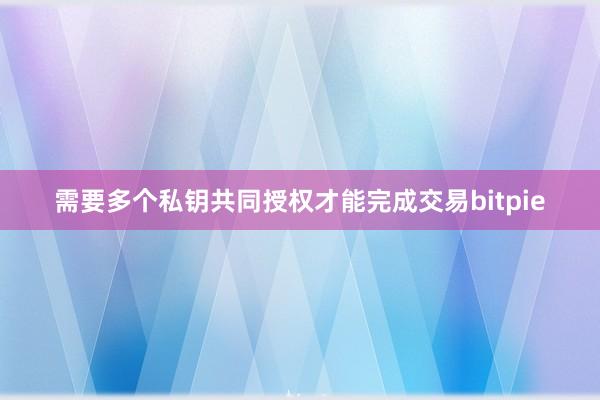 需要多个私钥共同授权才能完成交易bitpie