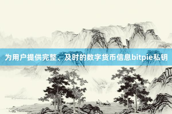 为用户提供完整、及时的数字货币信息bitpie私钥