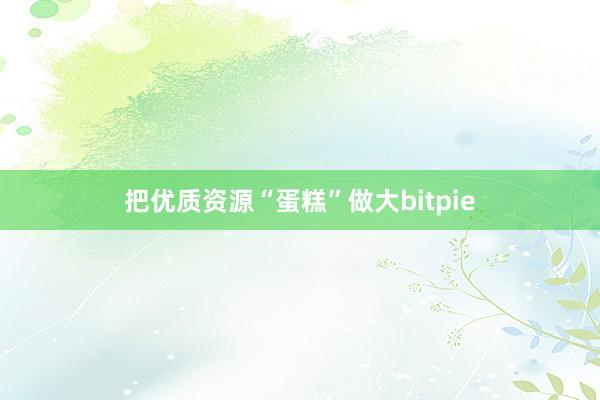 把优质资源“蛋糕”做大bitpie