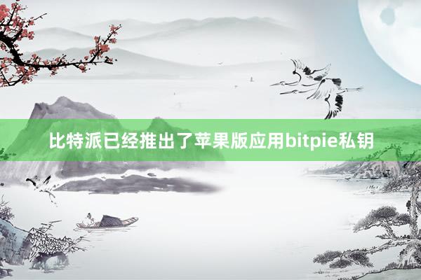 比特派已经推出了苹果版应用bitpie私钥