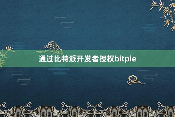 通过比特派开发者授权bitpie