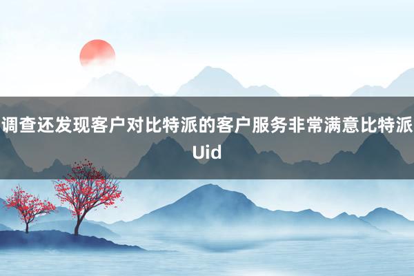 调查还发现客户对比特派的客户服务非常满意比特派Uid