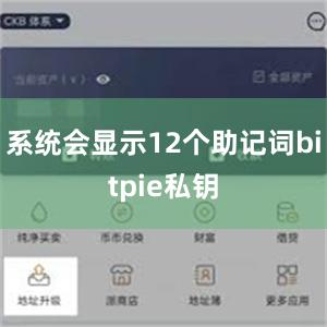 系统会显示12个助记词bitpie私钥