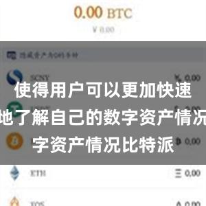 使得用户可以更加快速、直观地了解自己的数字资产情况比特派