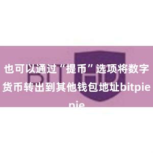 也可以通过“提币”选项将数字货币转出到其他钱包地址bitpie