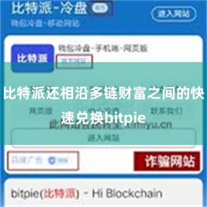 比特派还相沿多链财富之间的快速兑换bitpie